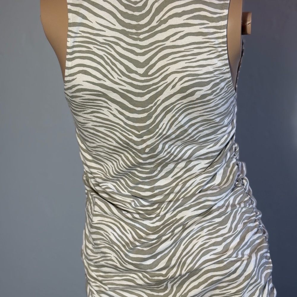 Motel Rocks Zebra Pattern Mini Ruched Dress Size Medium - Picture 5 of 7